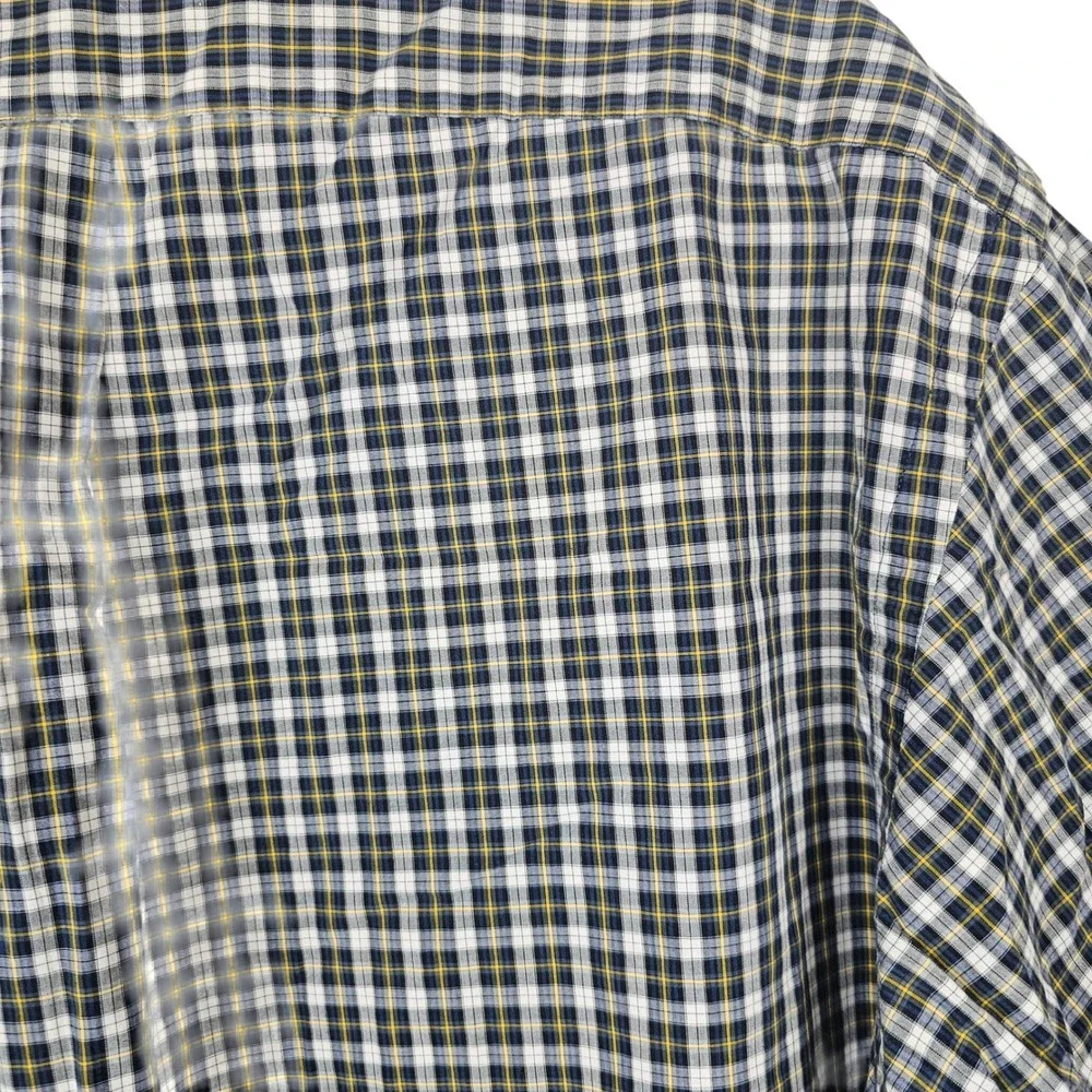 Polo Ralph Lauren Blake Men's Medium Short Sleeve Plaid‎ Button Down Shirt Navy